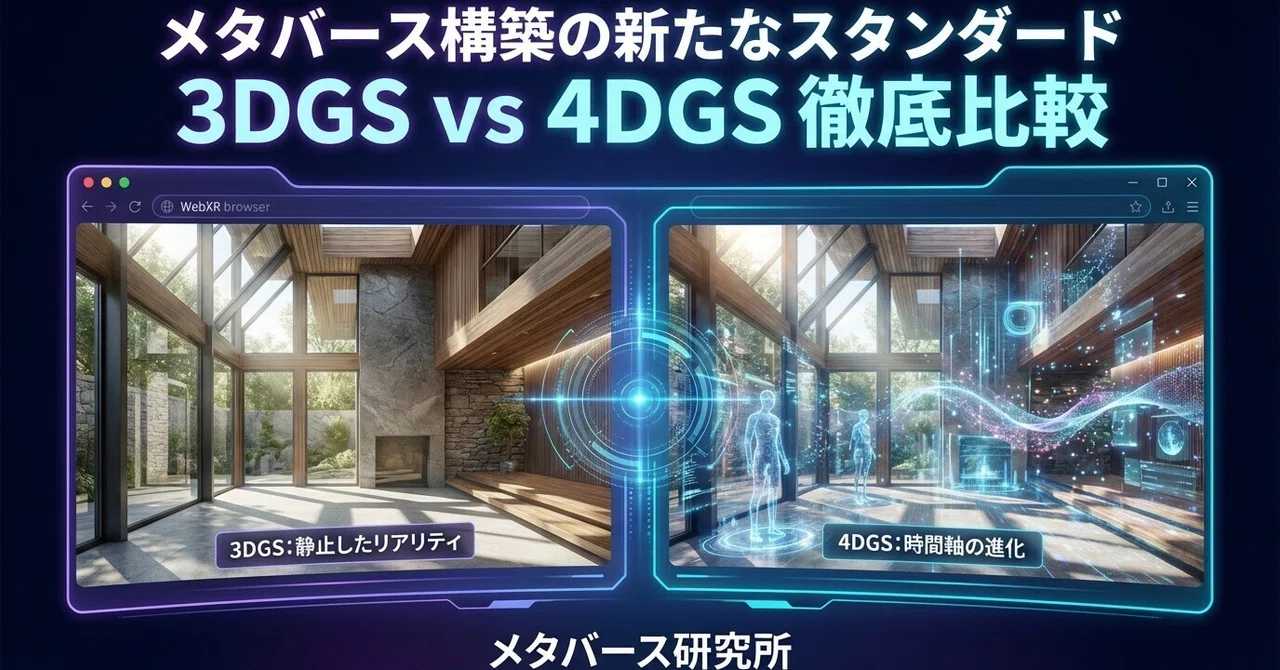 3DGSと4DGS、何が違う？次世代の仮想空間構築技術をエンジニアが解説｜メタバース研究所