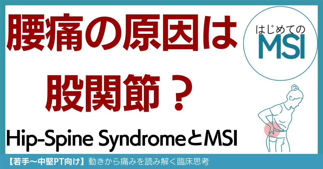 Hip-Spine SyndromeをMSI視点読み解く】腰痛の原因は股関節にあり