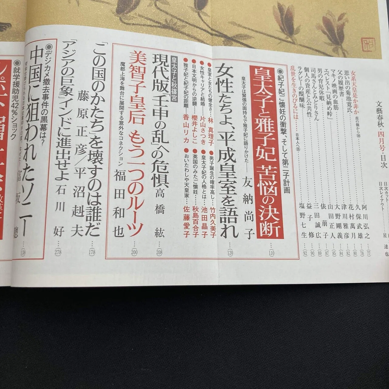 20年前の総合月刊誌『文藝春秋 2006年 04月号』｜ロムド書店の書架