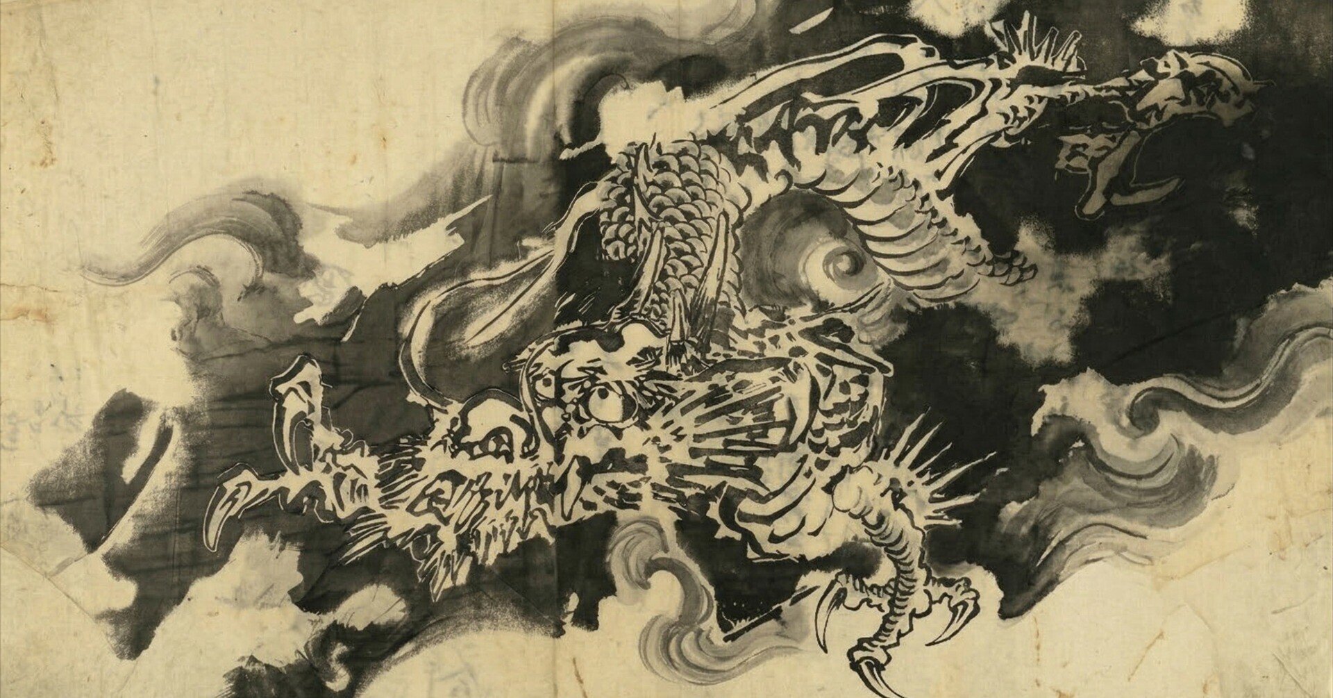河鍋暁斎の《龍頭観音》を見ていたら、戸隠神社の天井画を再現したく