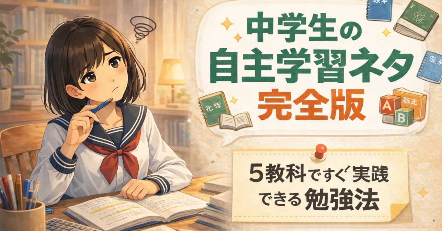 中学生の自主学習ネタ完全版｜5教科ですぐ実践できる勉強法｜家庭教師 