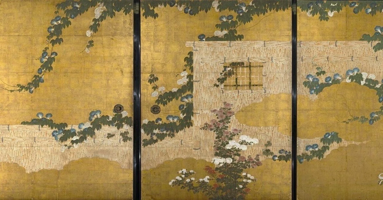 妙心寺展」出品作⑤ 狩野山楽・山雪《朝顔図襖》江戸時代 京都 天球院
