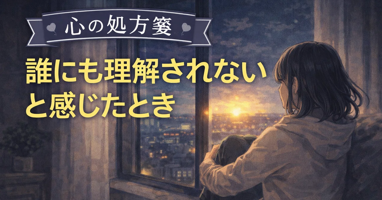 [Prescription for the Heart] When you feel like no one understands you ...