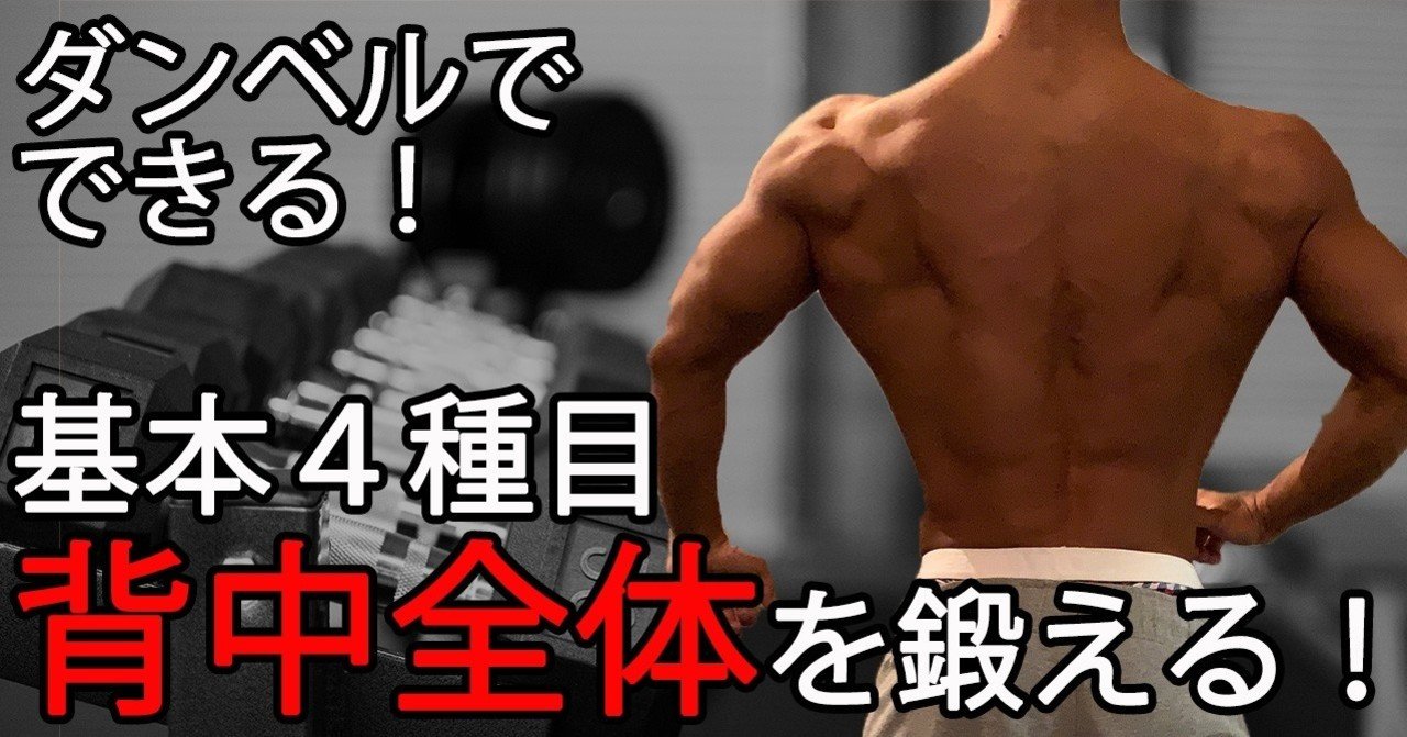 ダンベルのみでできる 広背筋 僧帽筋 背中全体を鍛える基本4種目のやり方とポイント解説 せいや アラサー筋トレチャンネル Note