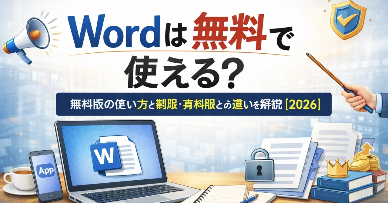 Wordは無料で使える？無料版の使い方と制限・有料版との違いを解説【2026】｜Officesoft