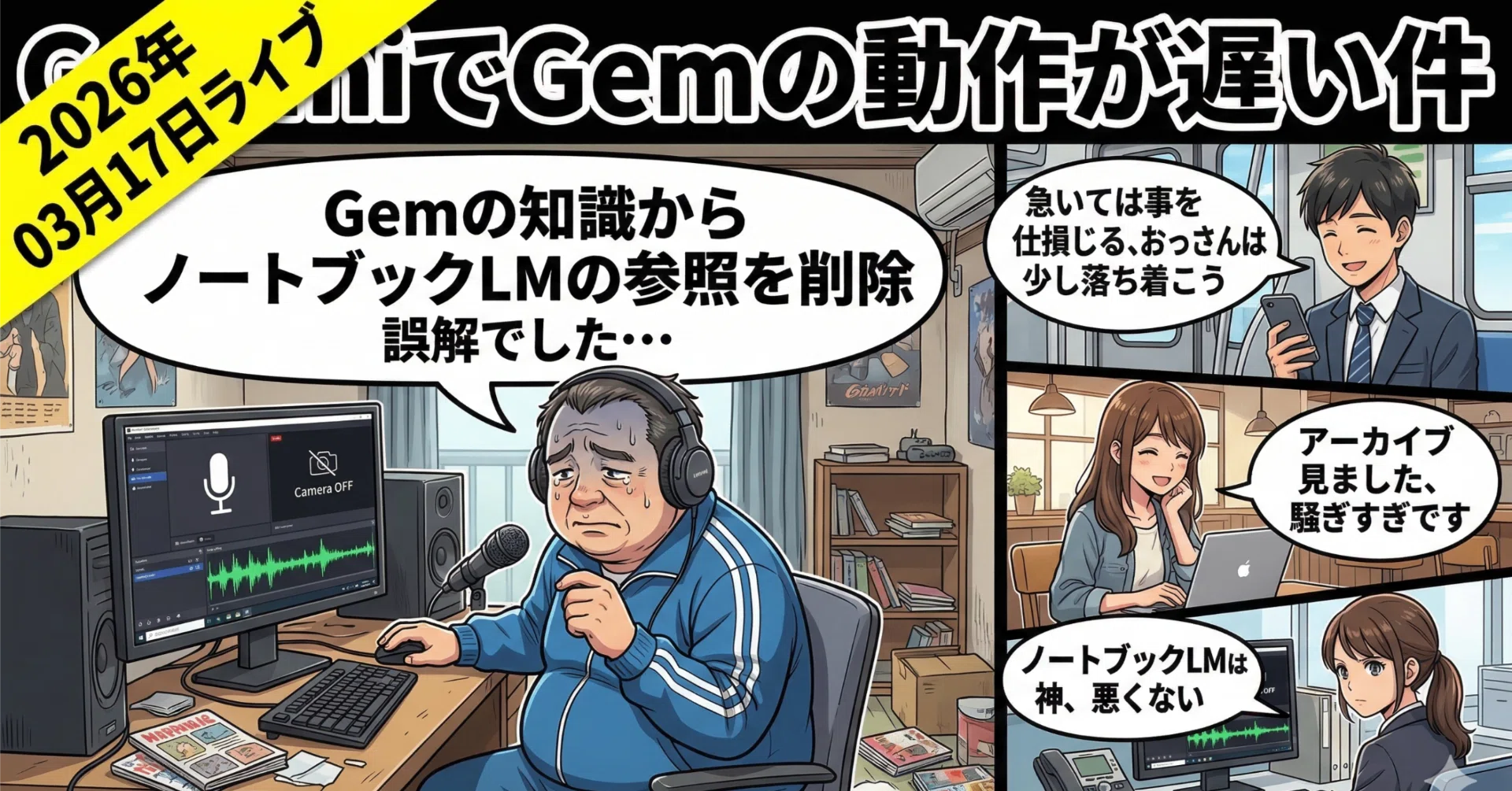 GeminiでGemの動作が遅い件「2026年03月17日検証ライブ」｜Ken3