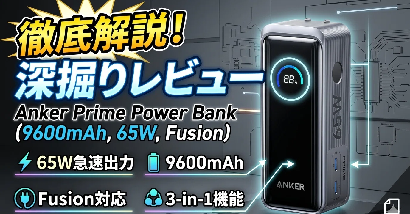 Anker Prime Power Bank（9600mAh, 65W, Fusion）深掘りレビュー