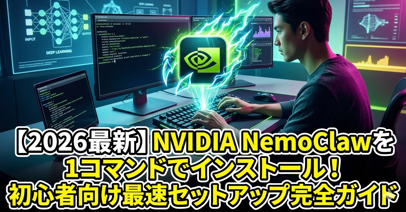 2026最新】NVIDIA NemoClawを1コマンドでインストール！初心者向け最速