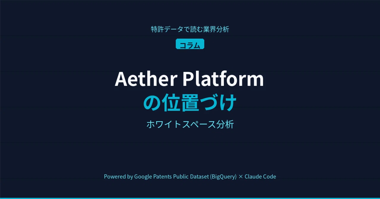 Aether Platformの位置づけ — 特許ランドスケープのホワイトスペース｜カズの投資・事業ブログ