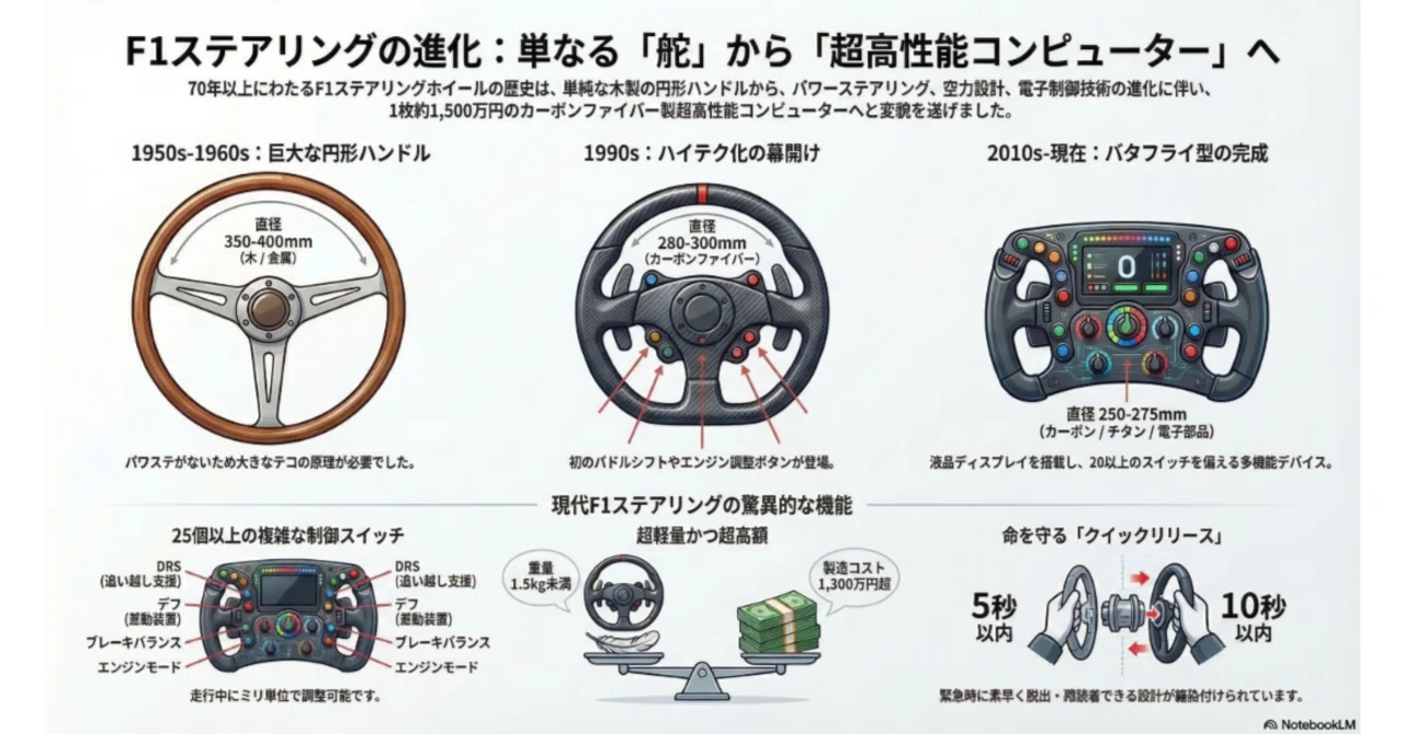 フォーミュラ1】 #004 - F1ステアリングホイールの技術進化史：木製
