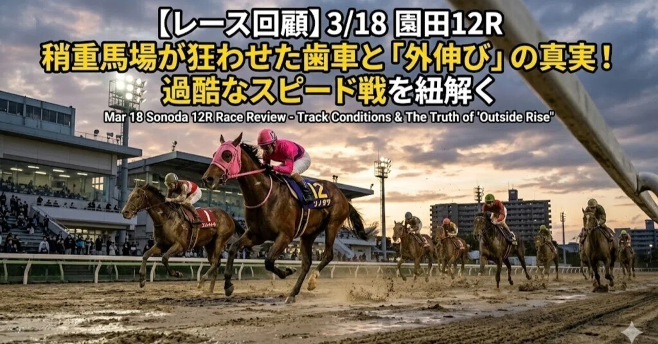 レース回顧】3/18 園田12R 稍重馬場が狂わせた歯車と「外伸び」の真実
