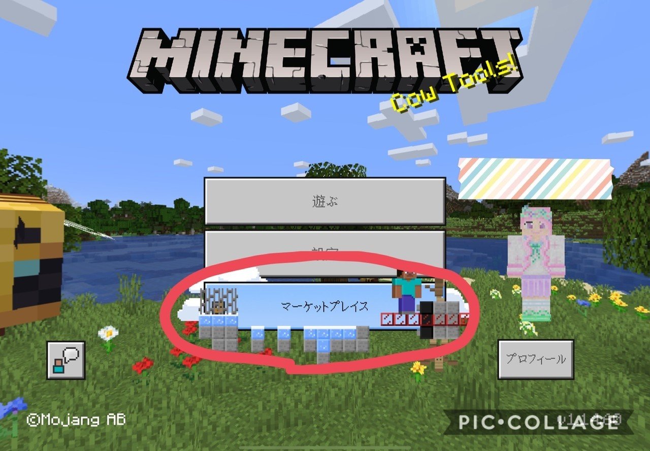 Minecraft マーケットプレイスでテクスチャパックを購入しました