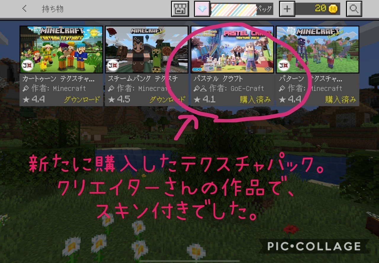 Minecraft マーケットプレイスでテクスチャパックを購入しました Eurekaちゃん Note