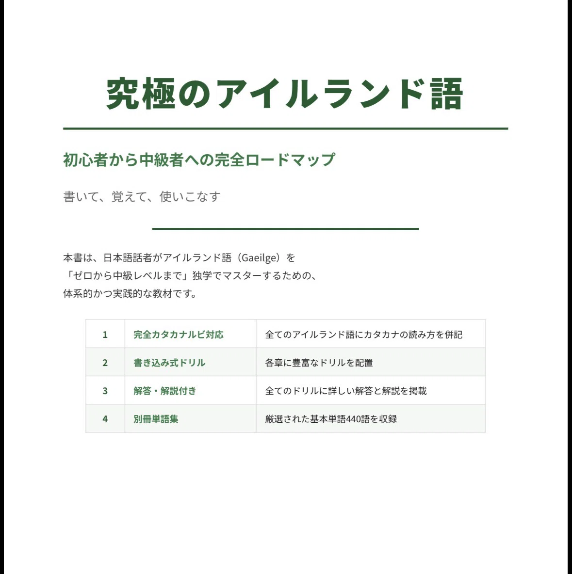 🇮🇪アイルランド語｜これ一冊でOK！完全攻略セット｜初心者〜中級1200
