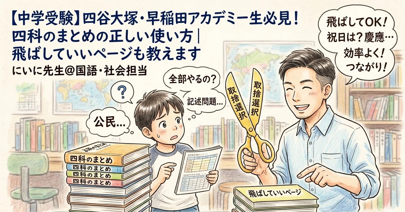 四谷大塚・早稲田アカデミー生必見！四科のまとめの正しい使い方