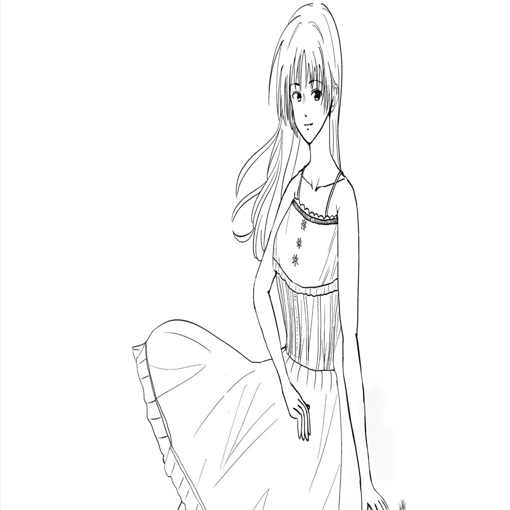 手描き人物線画イラスト イラストを描いてみた（その22）｜クリコミ