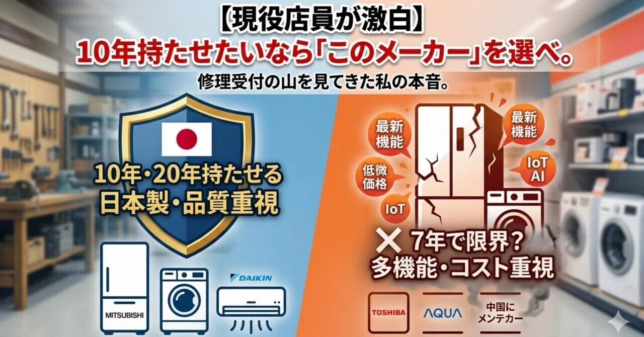 現役店員が激白】ぶっちゃけ、どのメーカーが壊れやすい？「修理受付 