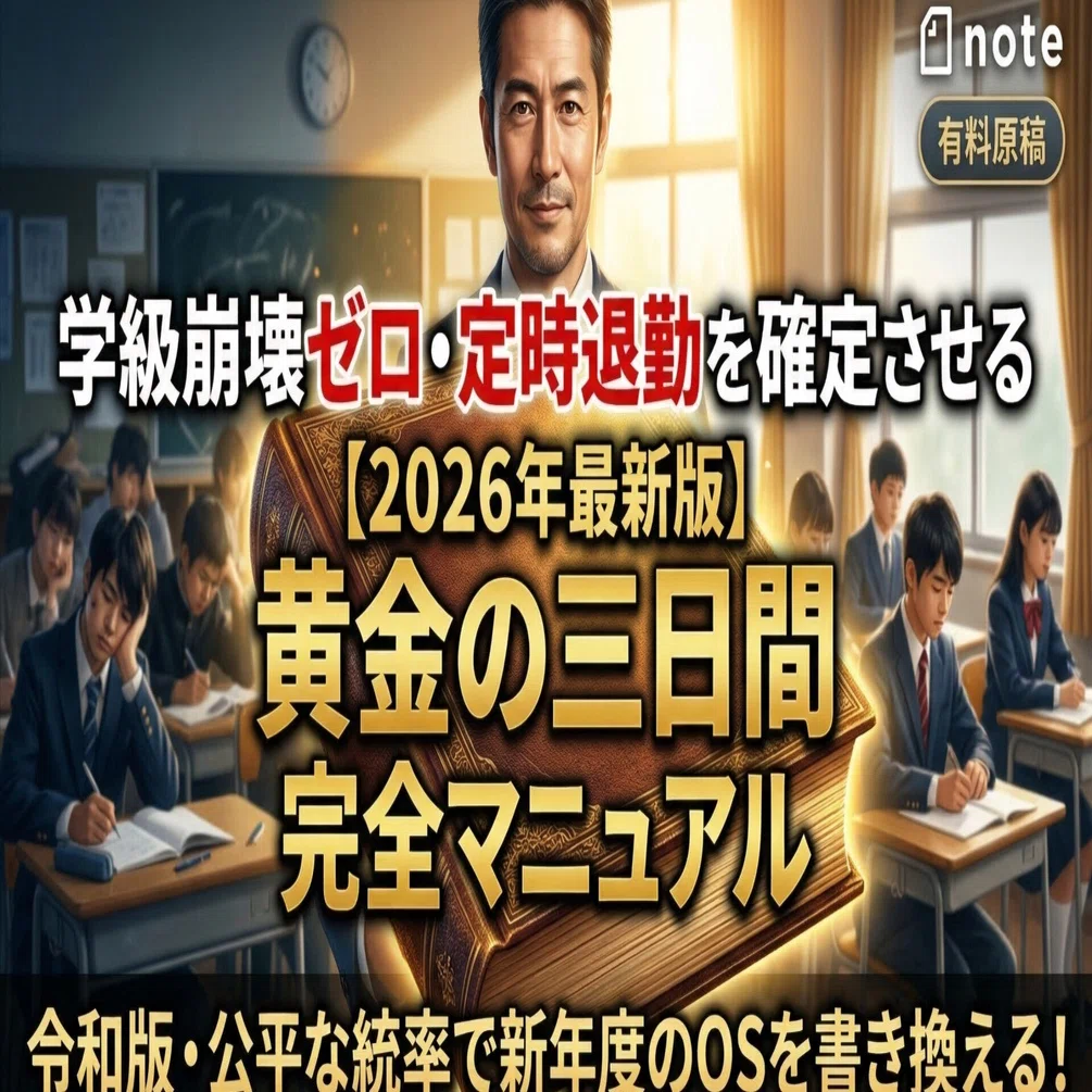 2026年最新版】学級崩壊ゼロ＆定時退勤を確定させる「黄金の三日間 