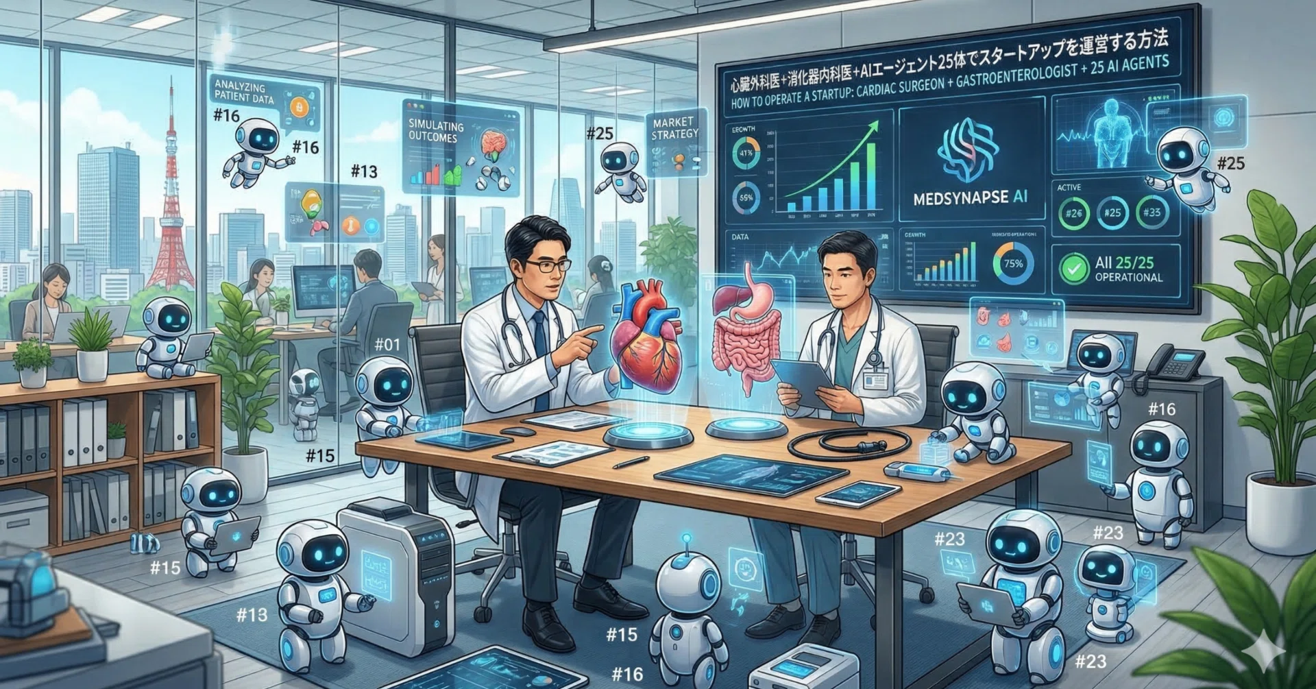 心臓外科医＋消化器内科医＋AIエージェント25体でスタートアップを運営