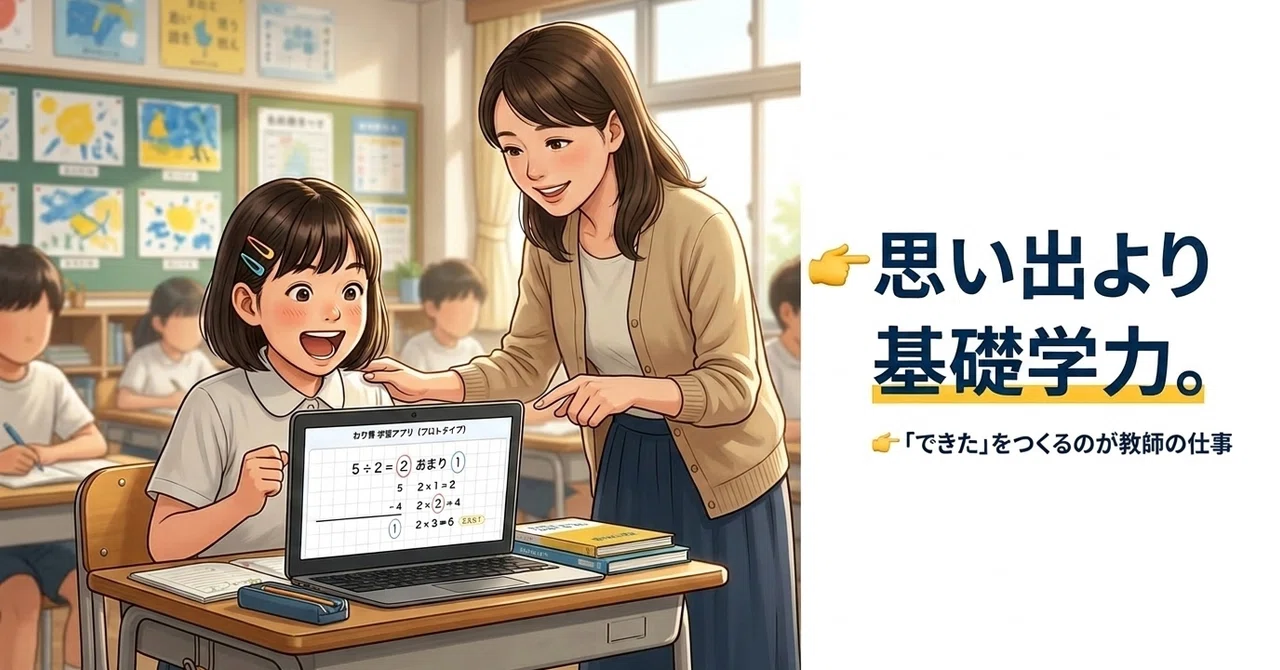 思い出より、基礎学力。たった一人の「できた」をつくる教師の仕事｜TOSSファミリー