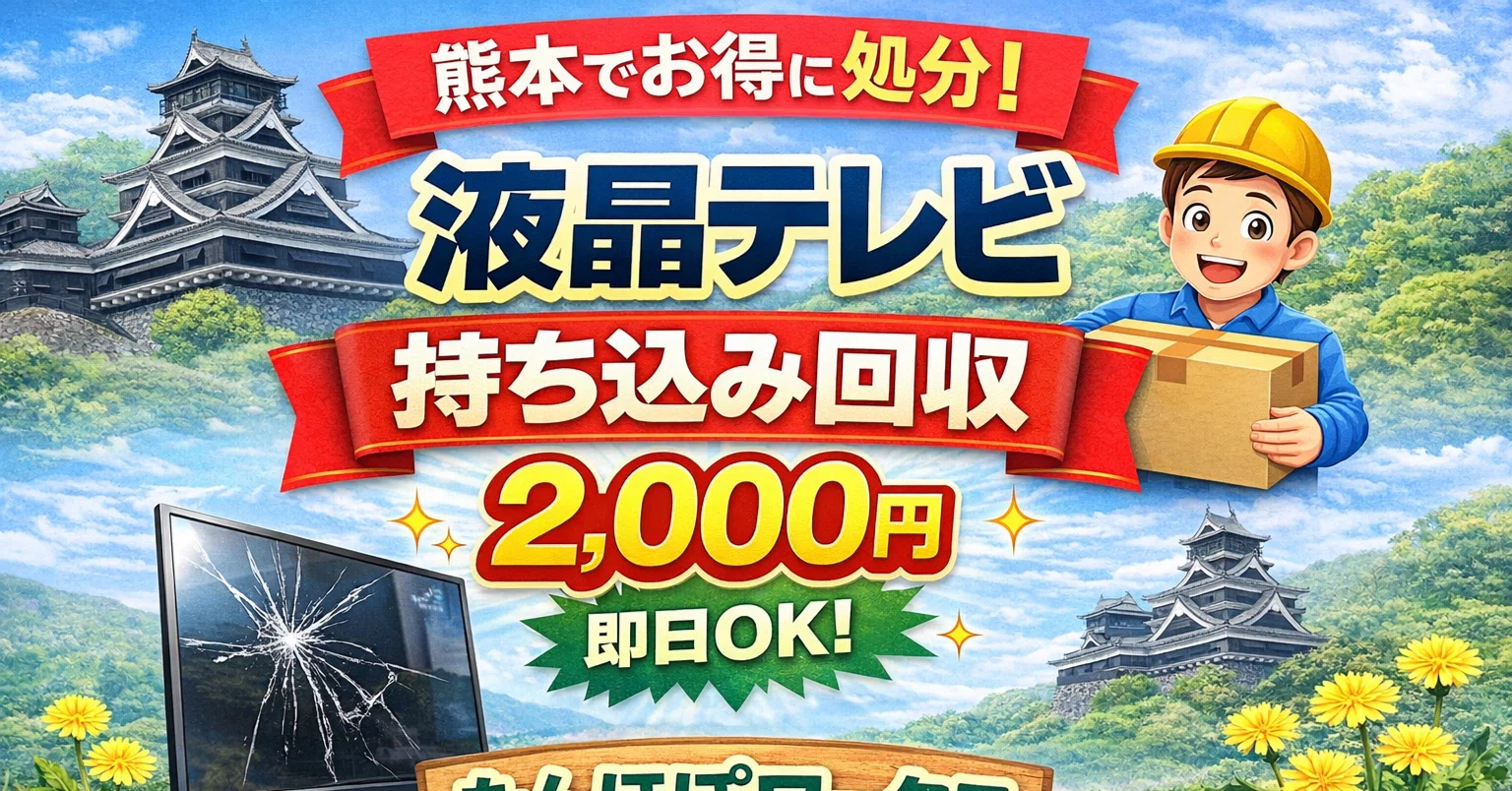 熊本】液晶テレビ処分が2,000円！持ち込み限定で即日回収｜たんぽぽ 