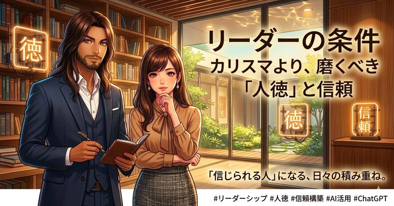 リーダーの条件とは何か。カリスマよりも先に磨くべき「人徳」と信頼のつくり方｜けい@AIと共に未来を作るクリエイター🌈