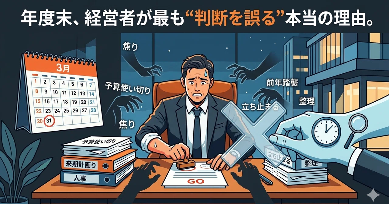 年度末、経営者が最も“判断を誤る”本当の理由|実戦経営アドバイザー熊谷篤
