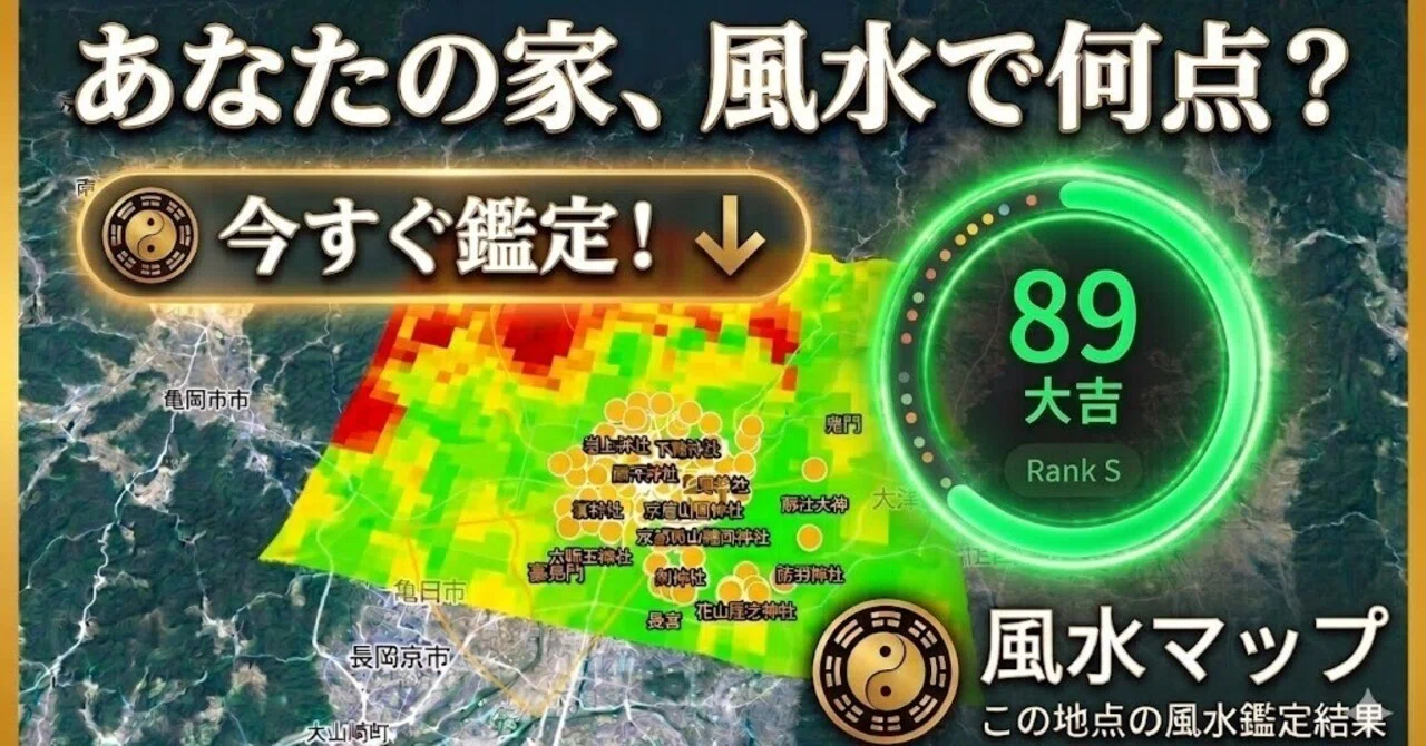あなたの家、風水で何点？ — 地図タップだけで風水鑑定する「風水 