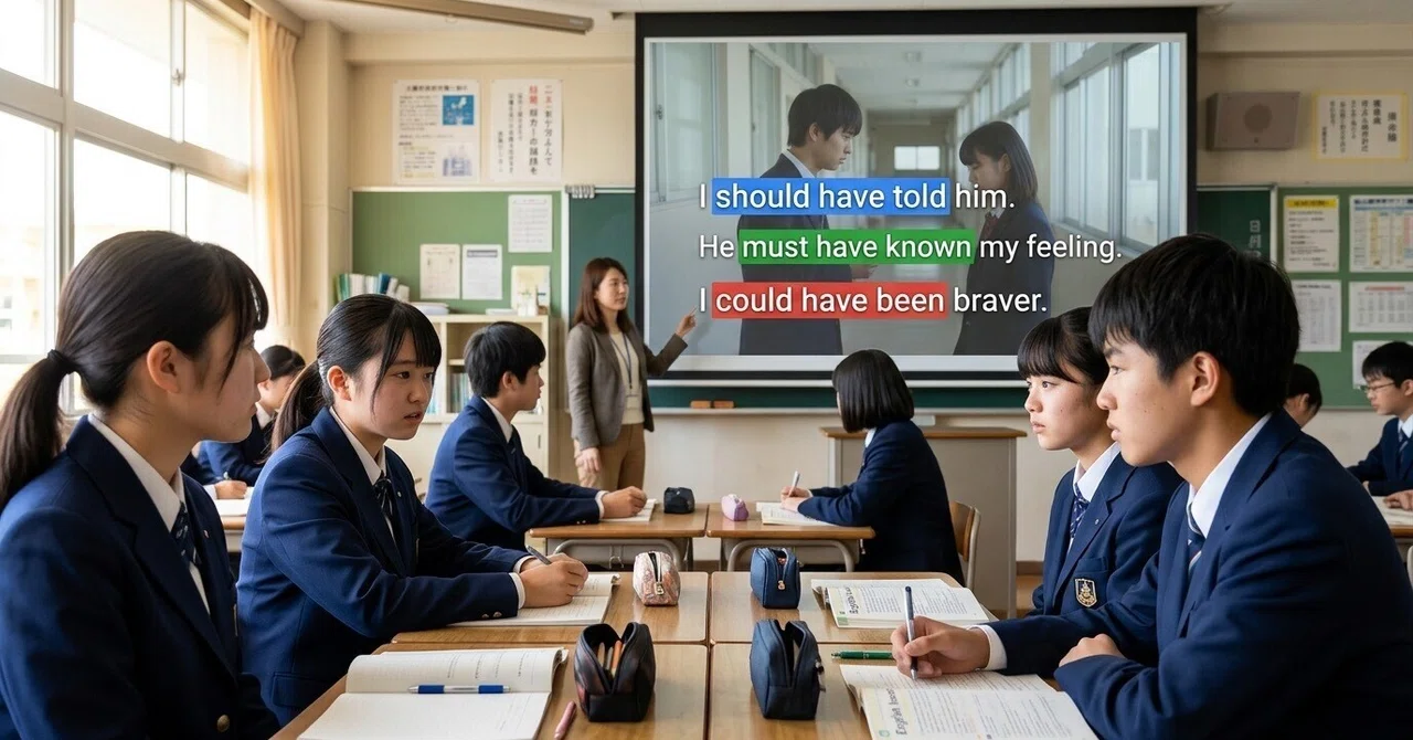 スライドで文法を導入する:助動詞+have+過去分詞の実践例|iwa_sen