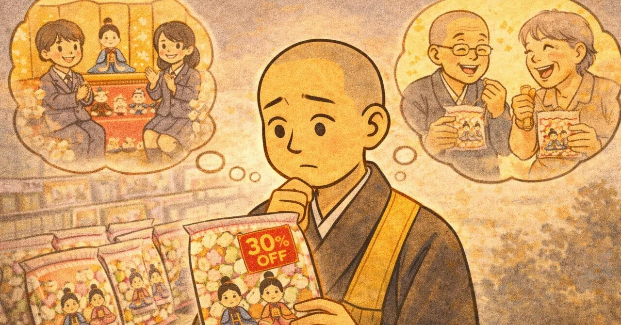 時期ハズレのひなあられは「かわいそう」なのか🎎|若僧の教訓話 時期ハズレのひなあられは「かわいそう」なのか🎎|若僧の教訓話