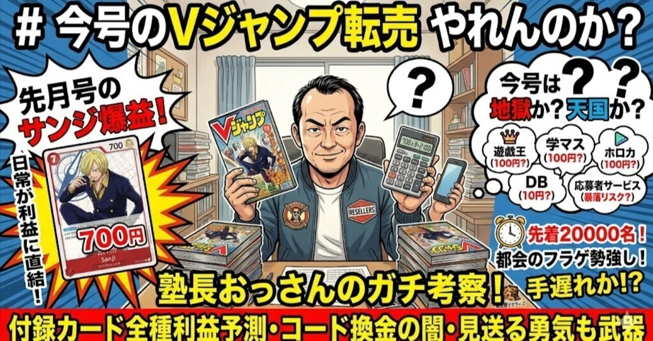 今号のVジャンプ転売、やれんのか？｜転売塾リセラーズ