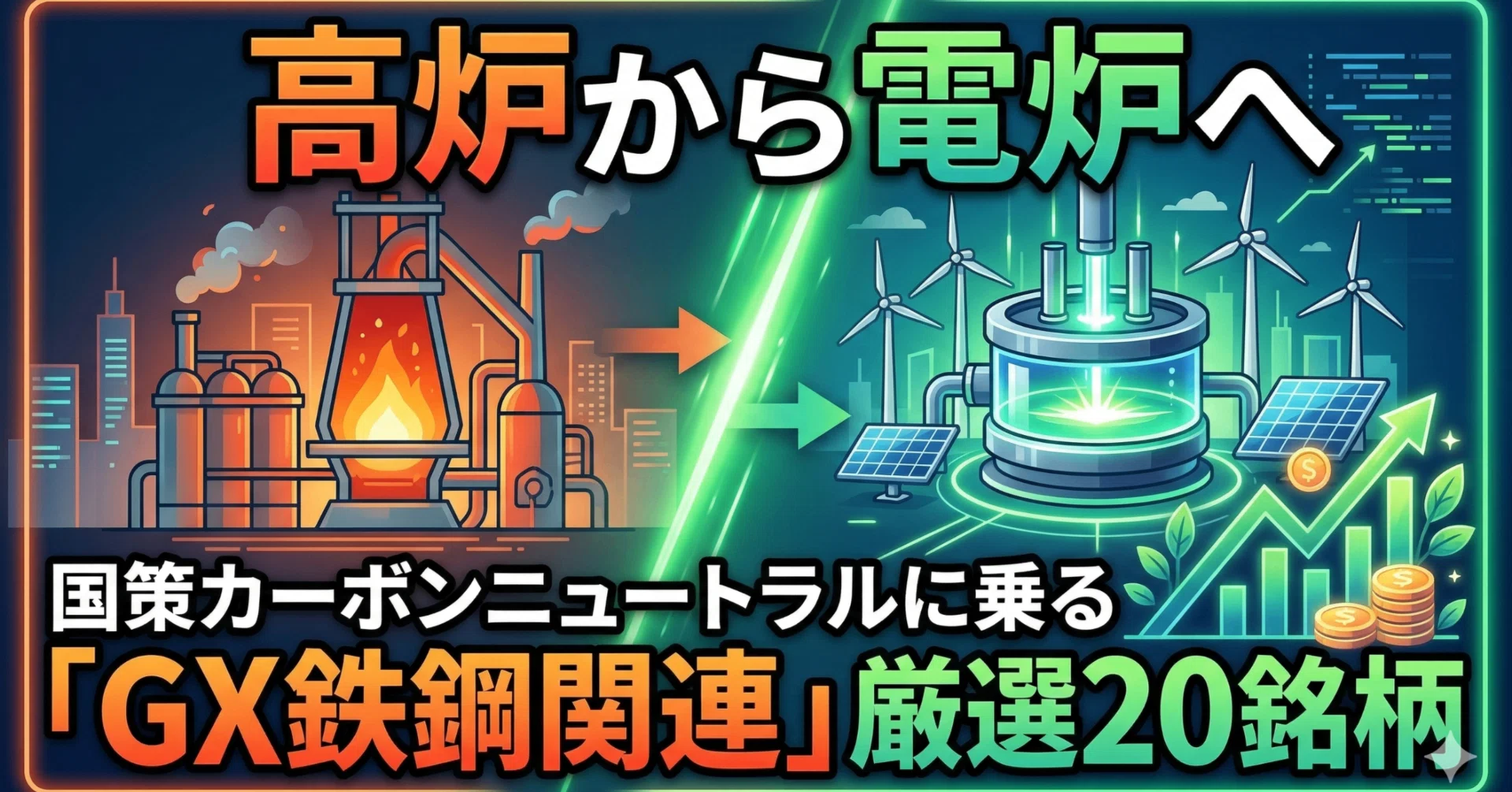 高炉から電炉へ──国策カーボンニュートラルに乗る「GX鉄鋼関連」厳選