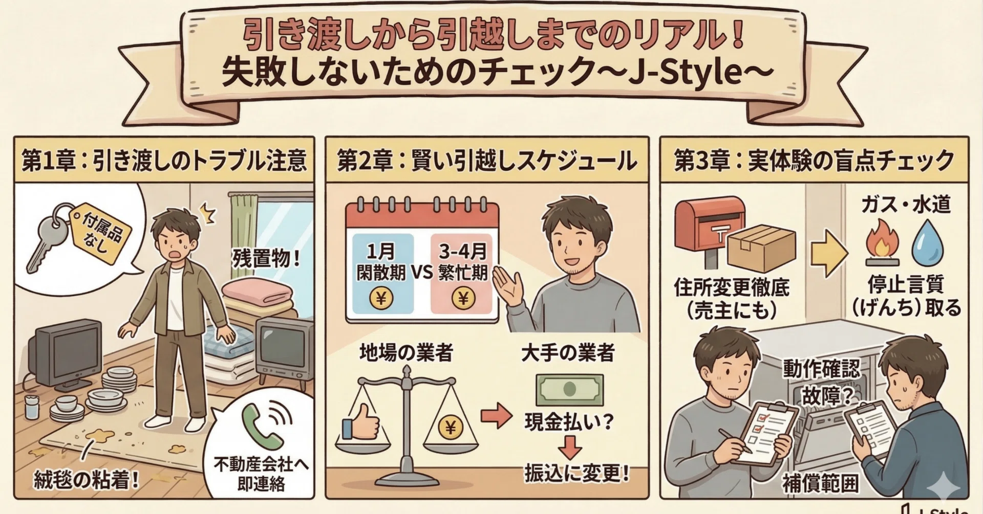 引き渡しから引越しまでのリアル！失敗しないためのチェック～J-Style