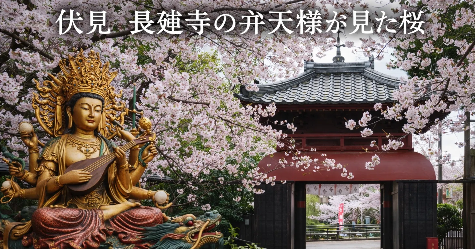 弁天様が見守る、伏見の静かな桜時間｜カトラス・映画と物語が好きな人