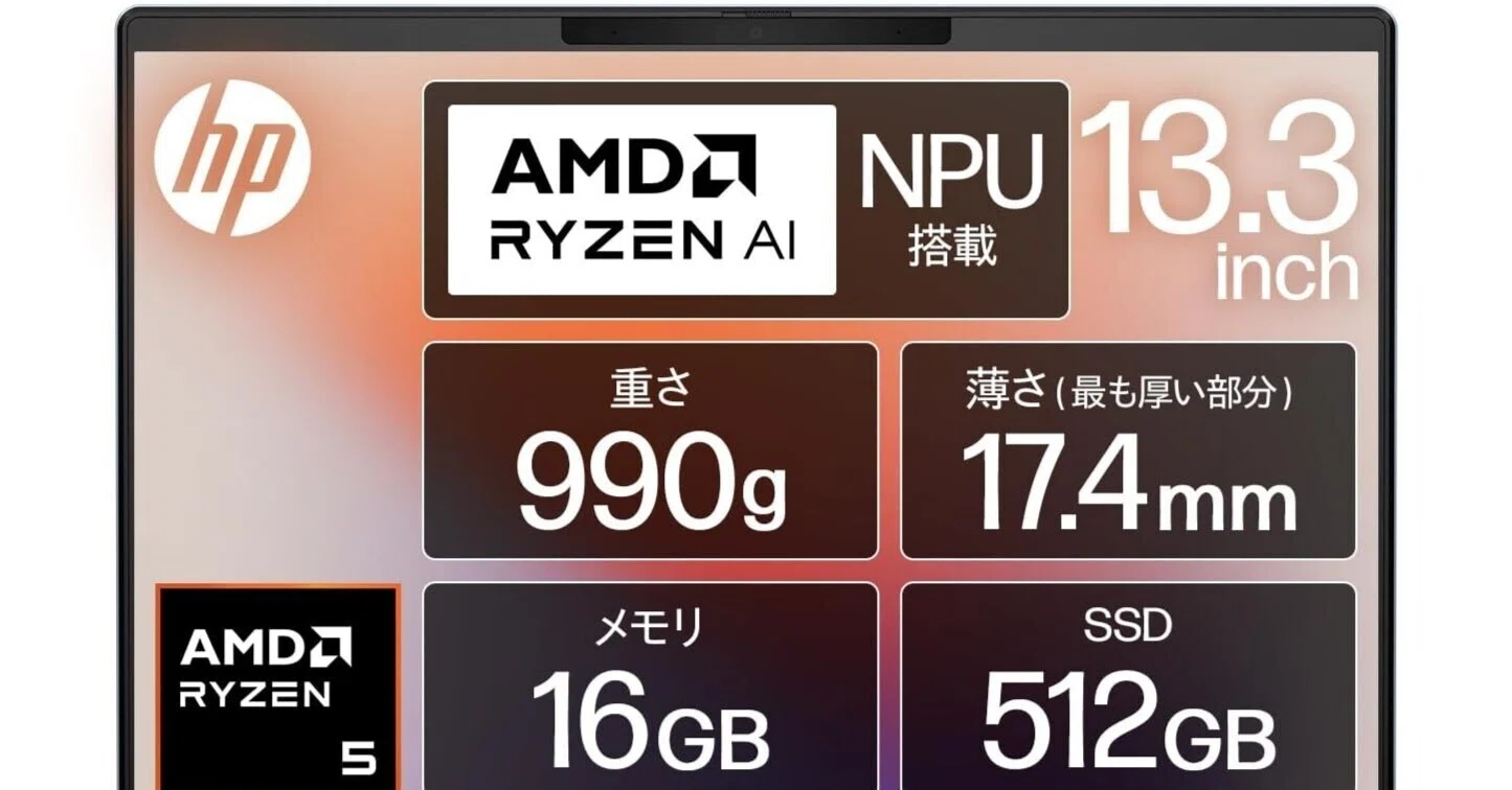 軽い!速い!!コスパ最強おすすめノートPC「HP Pavilion Aero 13-bg
