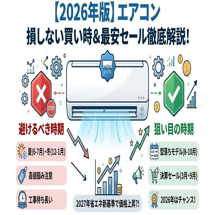 2026年版】エアコンを買ってはいけない時期とは？一番安い時期と 