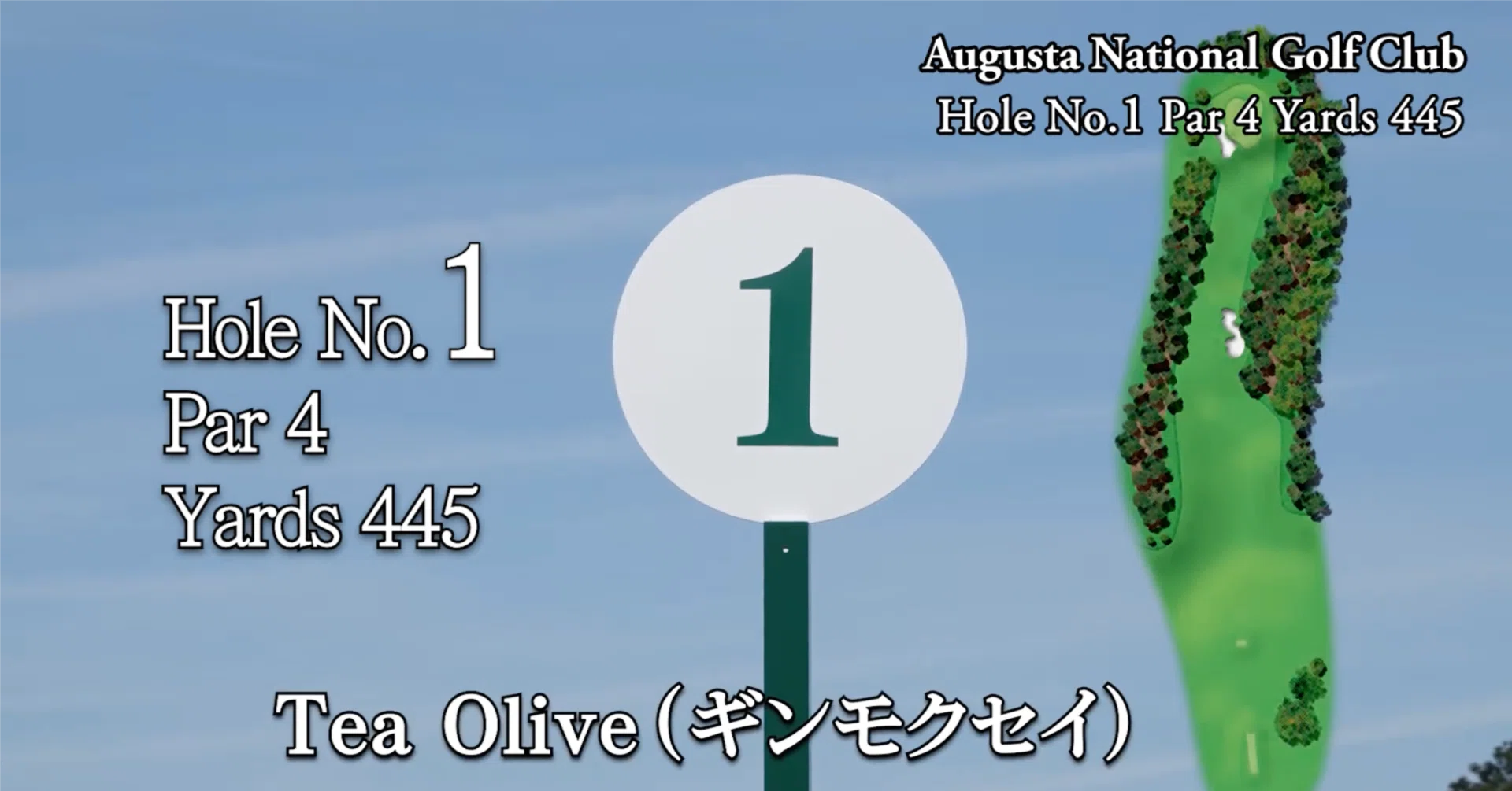マスターズ・オーガスタナショナルゴルフクラブ 1番ホール（Par 4／445