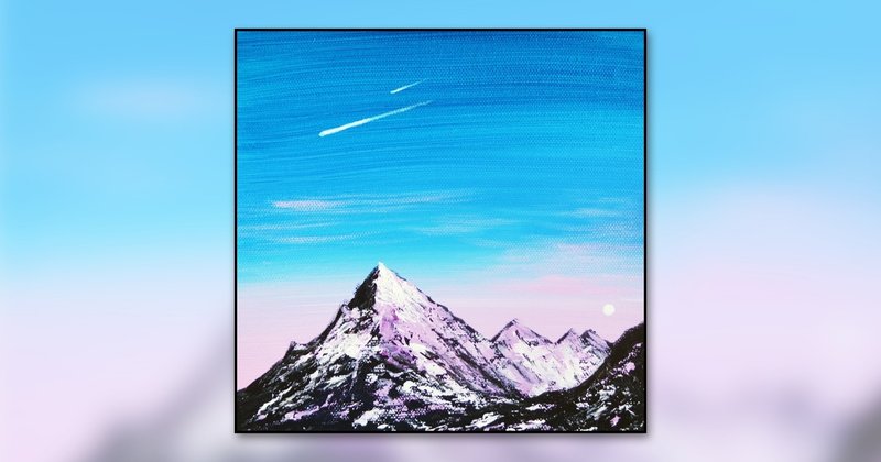アクリル絵の具を使用した 夕焼け空と雪山 の描き方 アクリル絵の具チュートリアル Junya Art Note