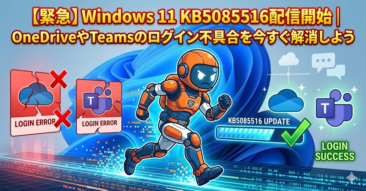 緊急】Windows 11 KB5085516配信開始｜OneDriveやTeamsのログイン