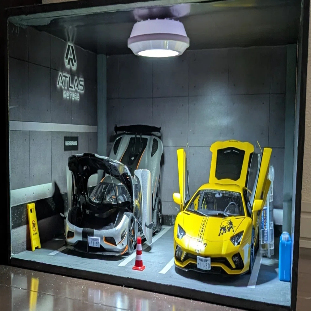 ミニカー用】1/18 ディスプレイ 駐車場をさらにグレードアップ！｜Roma