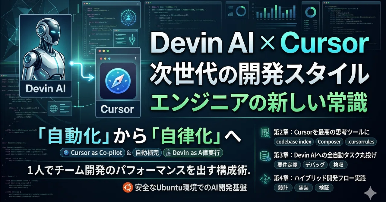 Devin AI × Cursor 爆速開発バイブル〜自律型エージェントと対話型IDEで「書かない」開発を極める〜｜platypus2000jp