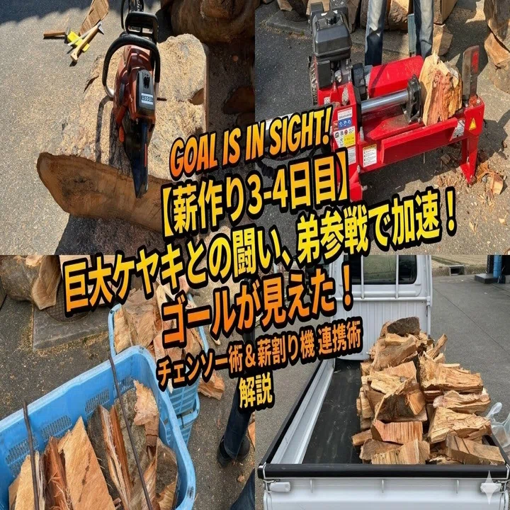 巨大ケヤキとの死闘、ついに終盤へ。兄弟タッグで挑む薪作りの舞台裏 