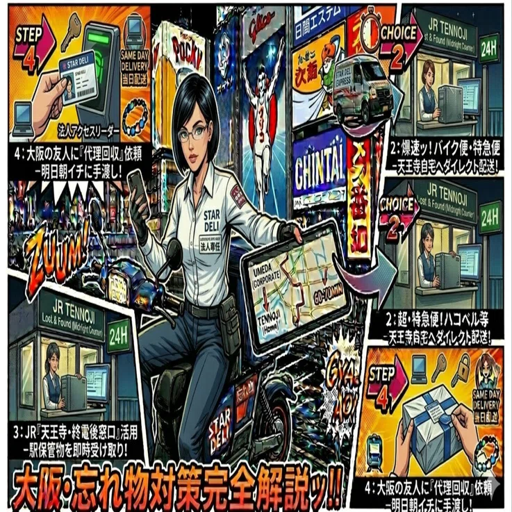 大阪】「会社にPC忘れた…明日朝イチ必要」終電後でも今から最短60〜80 