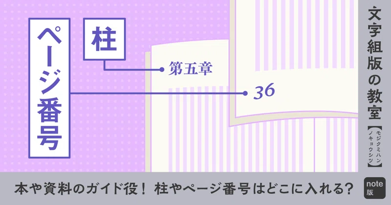 本や資料のガイド役！ 柱やページ番号はどこに入れる？