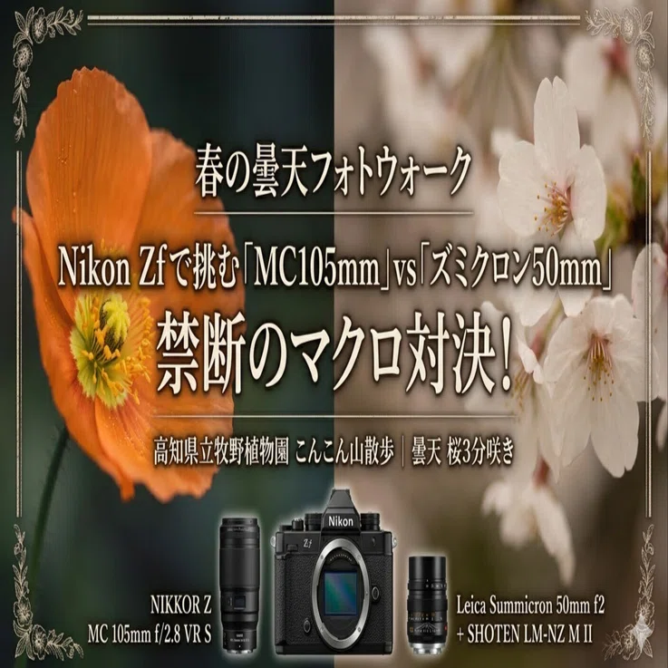 牧野植物園】春の曇天フォトウォーク。Nikon Zfで挑む「MC105mm」vs