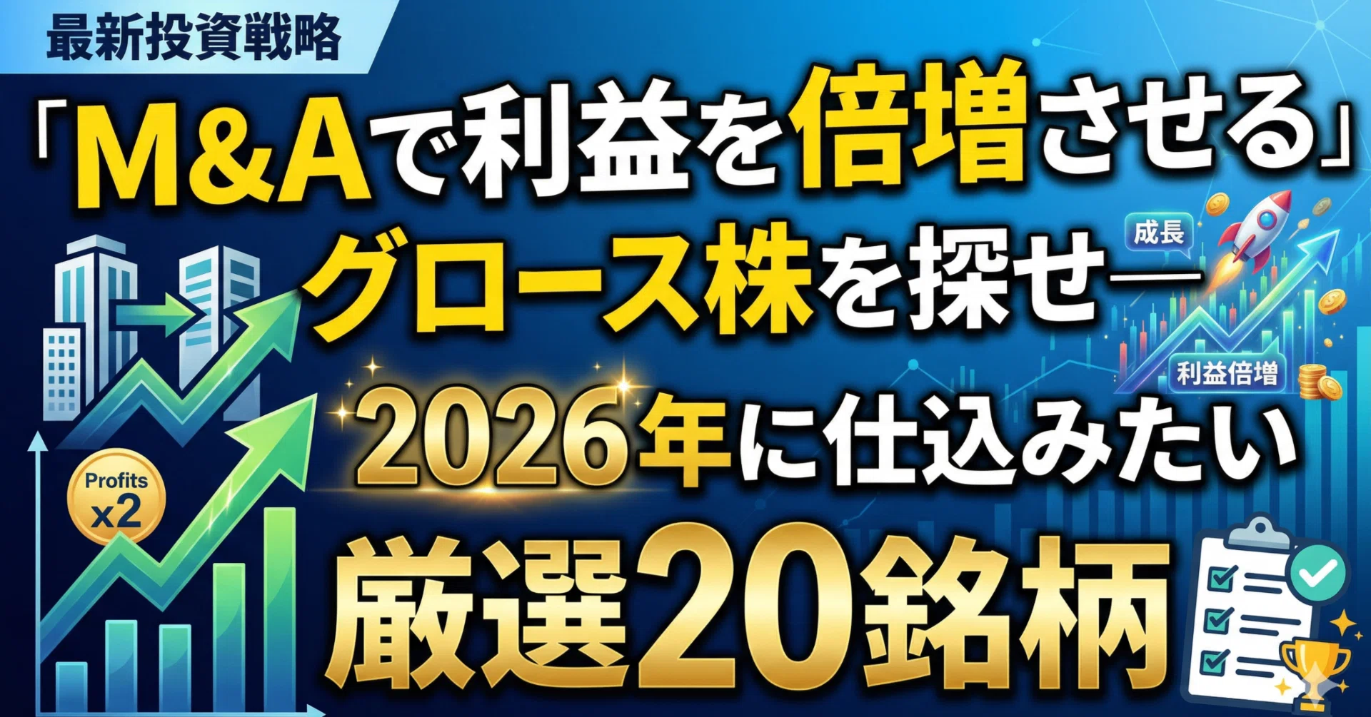 M&Aで利益を倍増させる」グロース株を探せ── 2026年に仕込みたい厳選