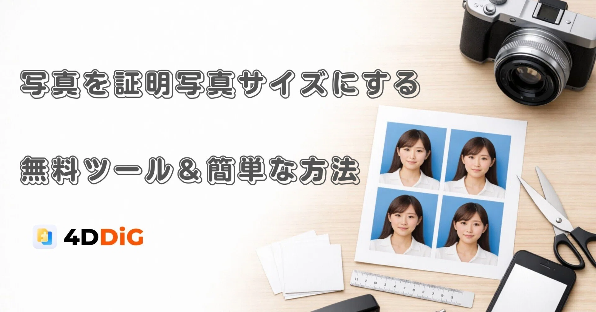 2026年版】写真を証明写真サイズにする無料ツール＆簡単な方法｜4DDiG