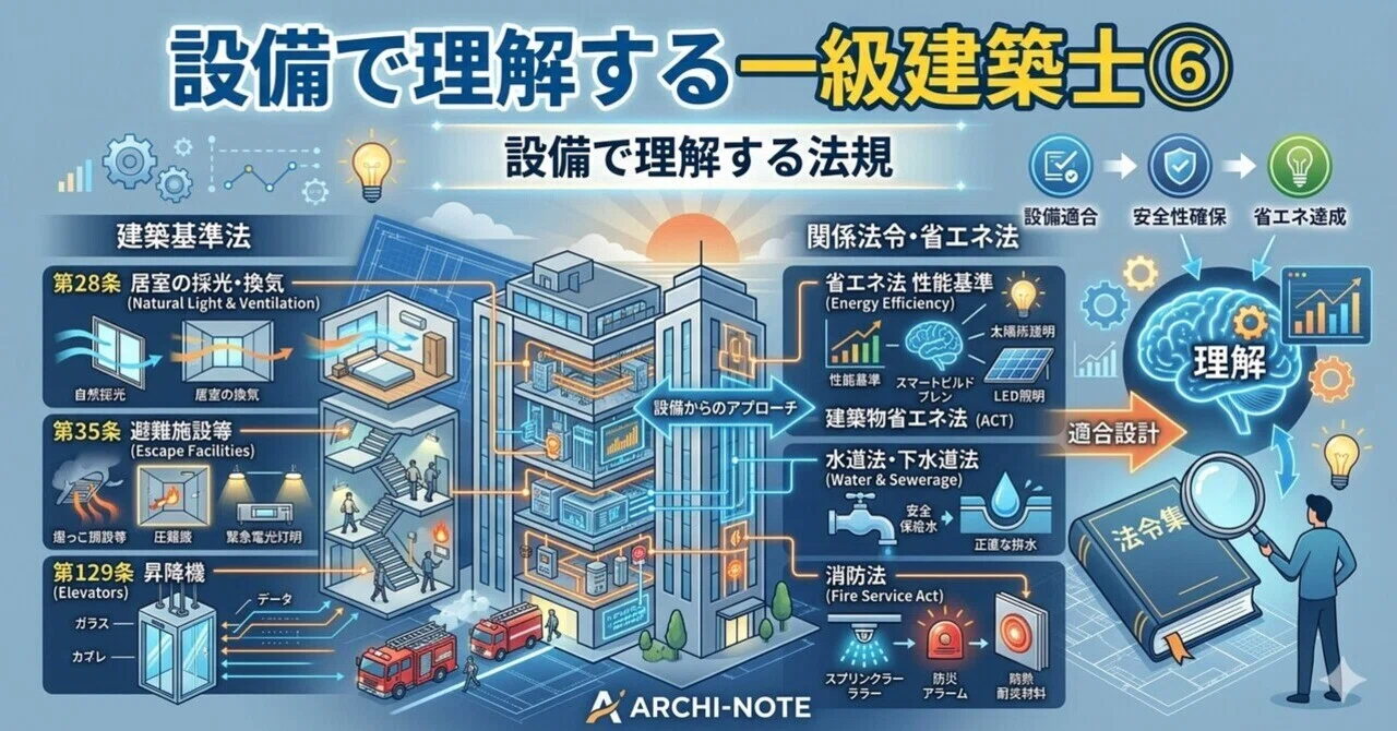 設備で理解する一級建築士⑥設備で理解する法規｜IKKI｜一級建築士