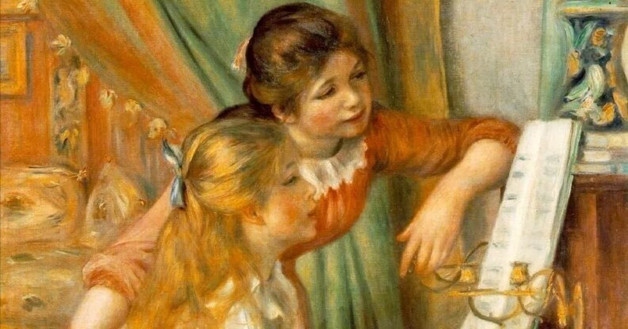 黄金の旋律が溢れ出す。ルノワール『ピアノに寄る少女たち』。幸福な