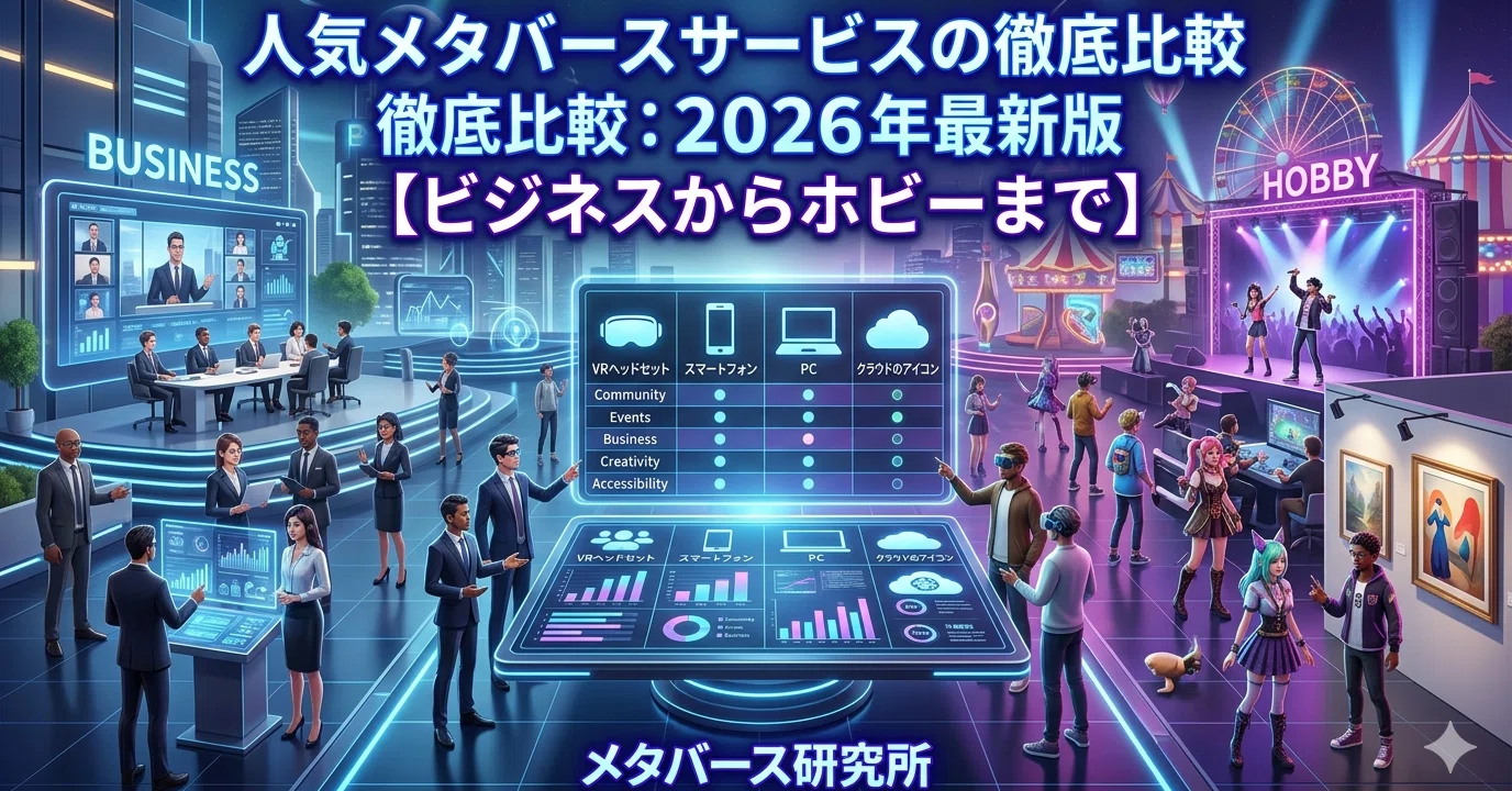 人気メタバースサービスの徹底比較：2026年最新版【ビジネスからホビー